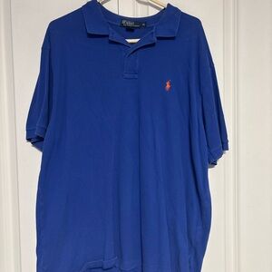 Ralph Lauren Men's Polo Shirt in Blue with Orange Logo